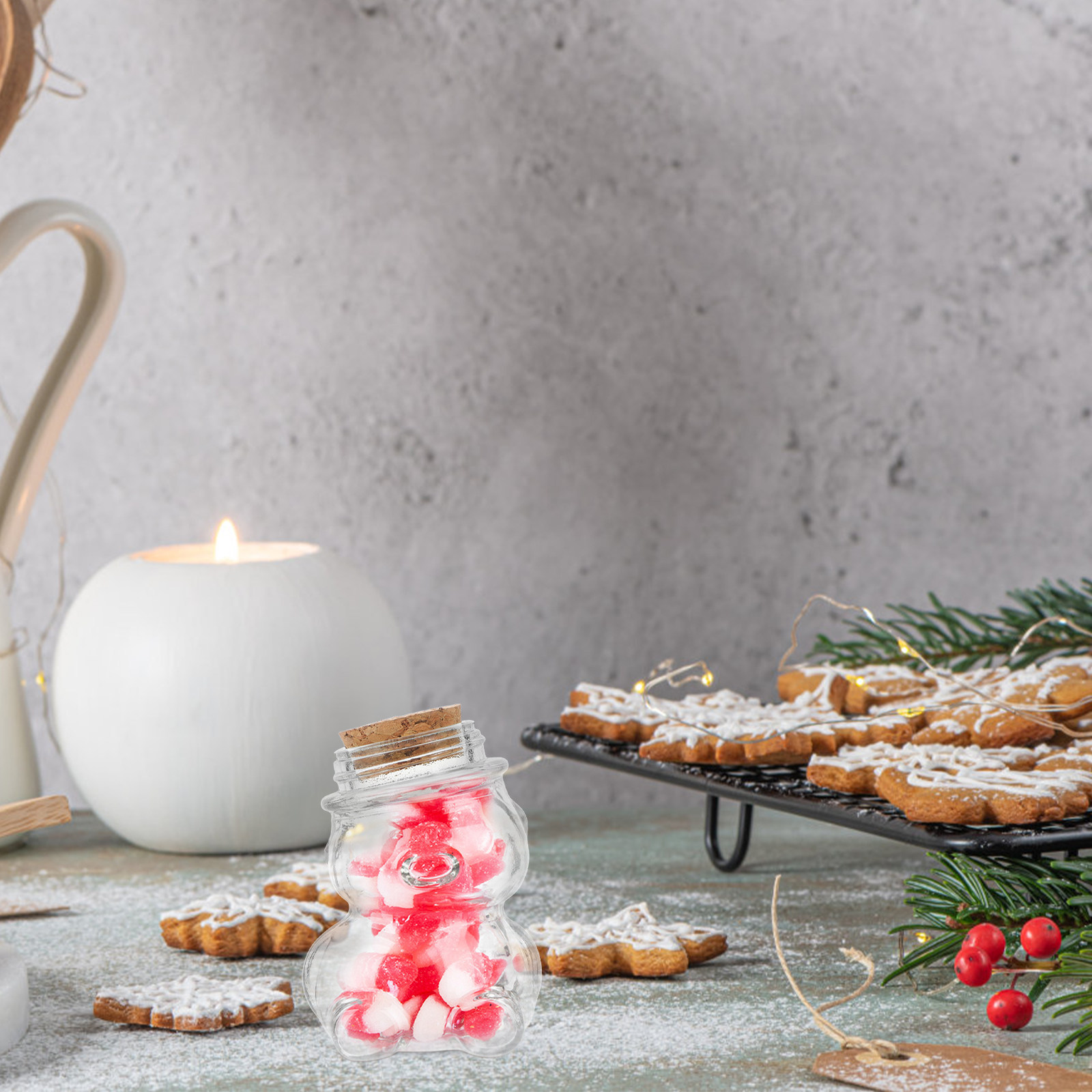 Coffee Tea And Sugar Set - 4Pcs Glass Candy Jar Set Transparent