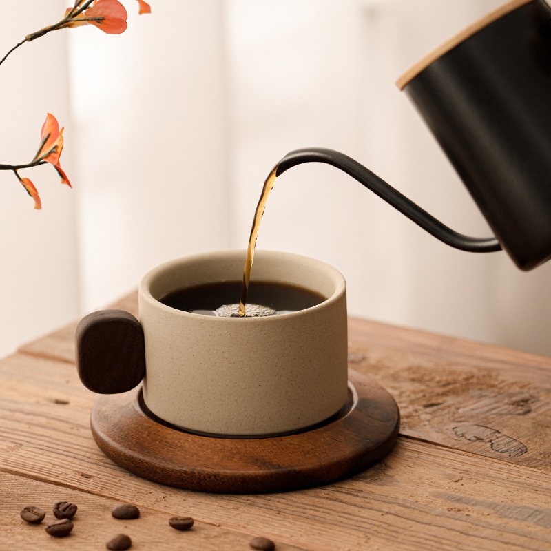 Ancient Style Clay Mug Flower  - Coffee Tea Name recension och pris