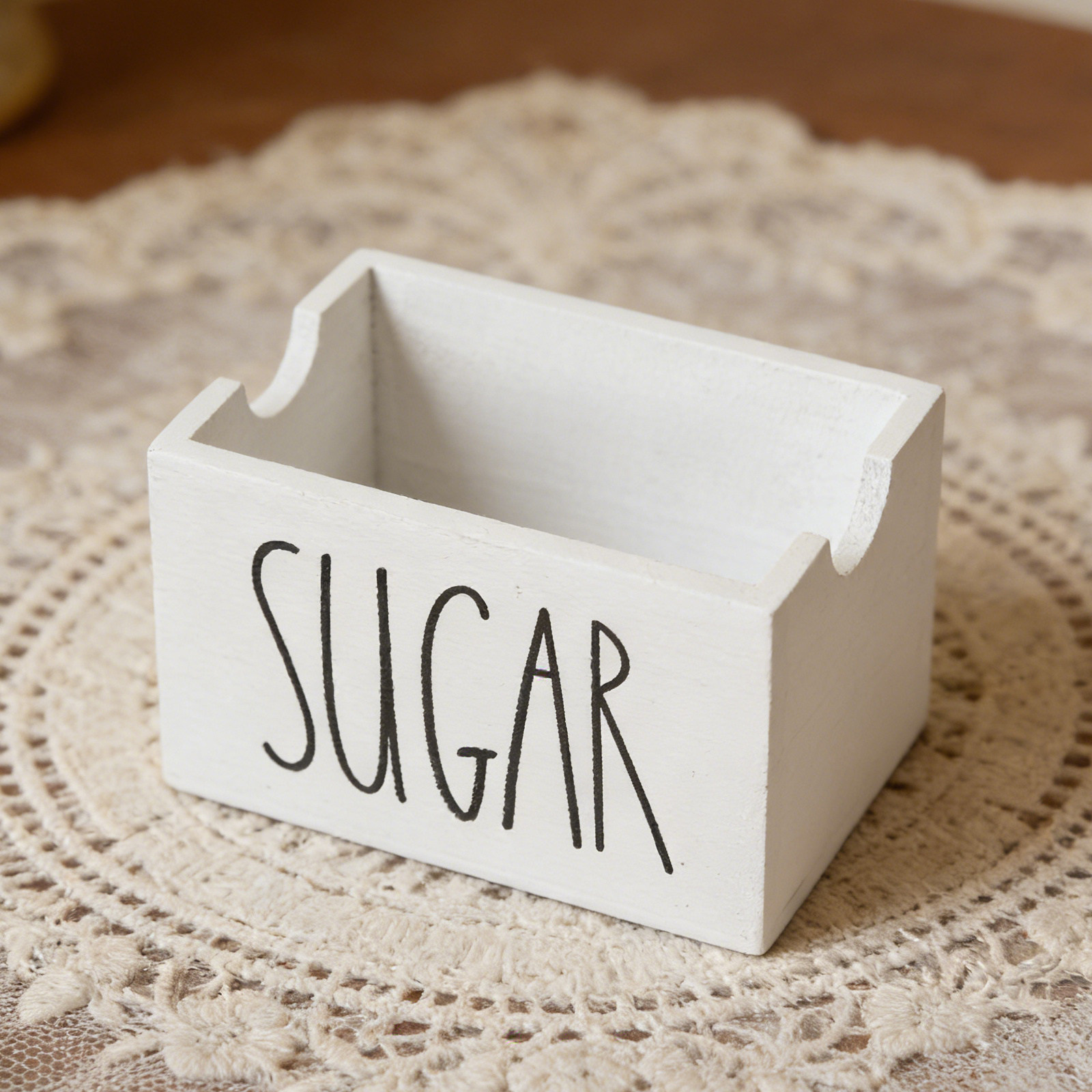 Wood Sugar Packet Holder Woode - Coffee Tea Sugar recension och pris