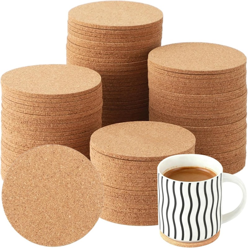 Natural Wooden Round Cork Coas - Xbloom Coffee Tea recension och pris