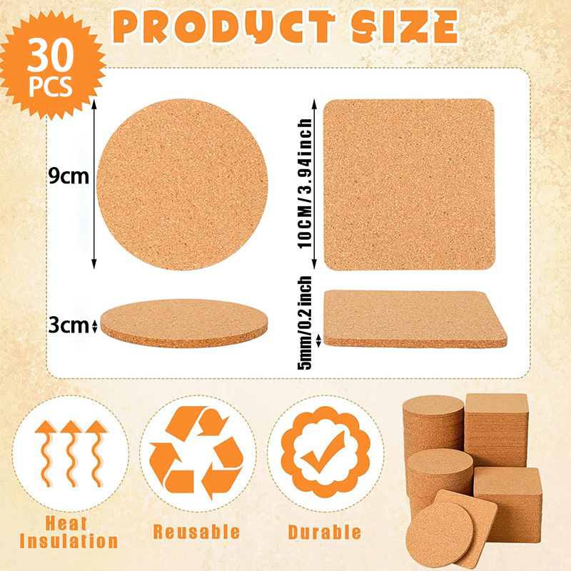 5/10/20/30PCS Round Wood Mats  - Xbloom Coffee Tea recension och pris