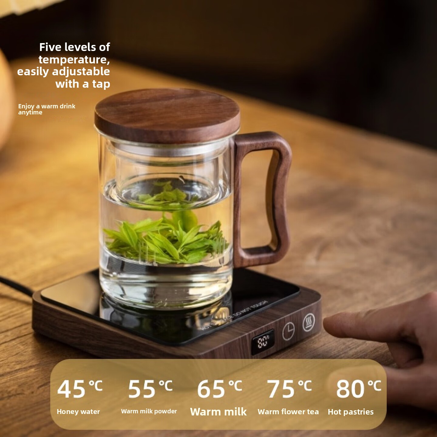 5 Level Mug Warmer Adjustable  - Coffee Tea With Milk recension och pris