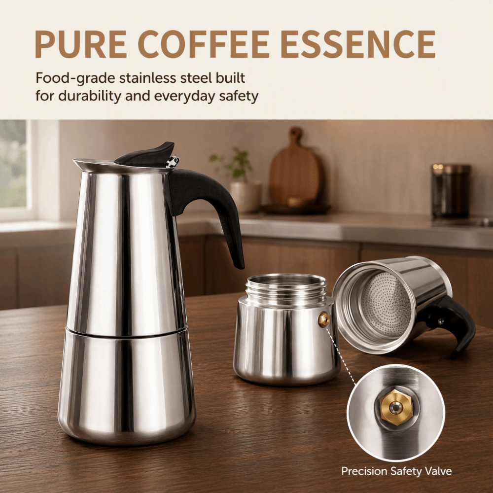 Stainless Steel Mocha Coffee P - Moka Pot Stove recension och pris