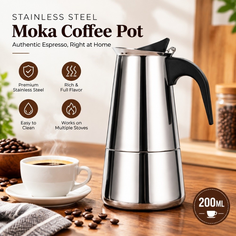 Stainless Steel Mocha Coffee P - Moka Pot Stove recension och pris