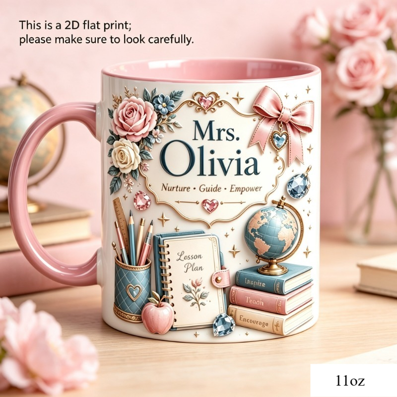Personalized Teacher Theme Cer - Coffee Tea Name recension och pris
